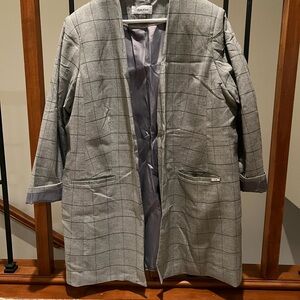 Calvin Klein Gray Plaid Blazer